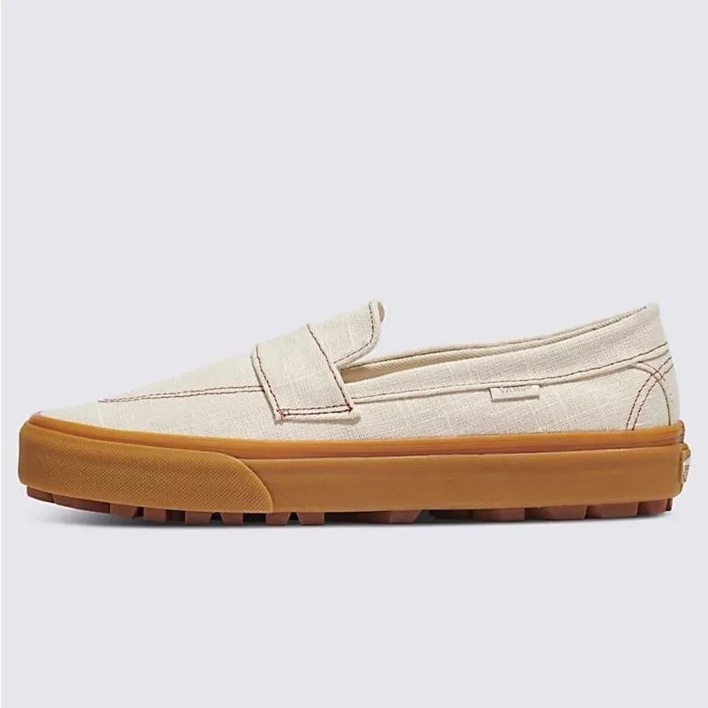 Vans Style 53 Linen Canvas Natural Gum Loafers Sneaker Size 8 NWOT